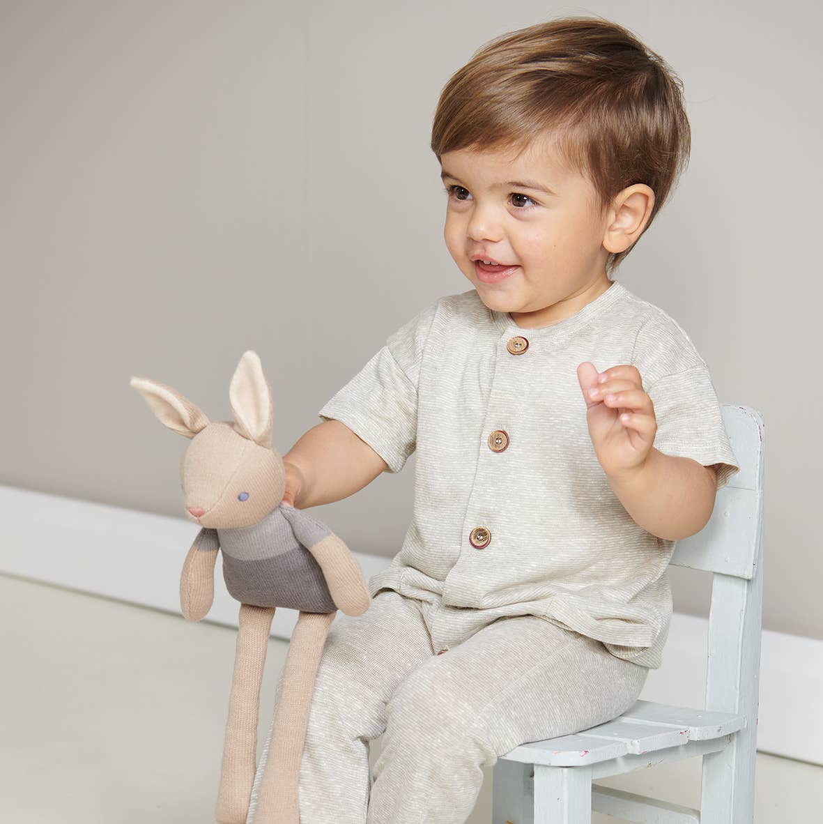 Baby Threads Knitted Taupe Bunny Doll