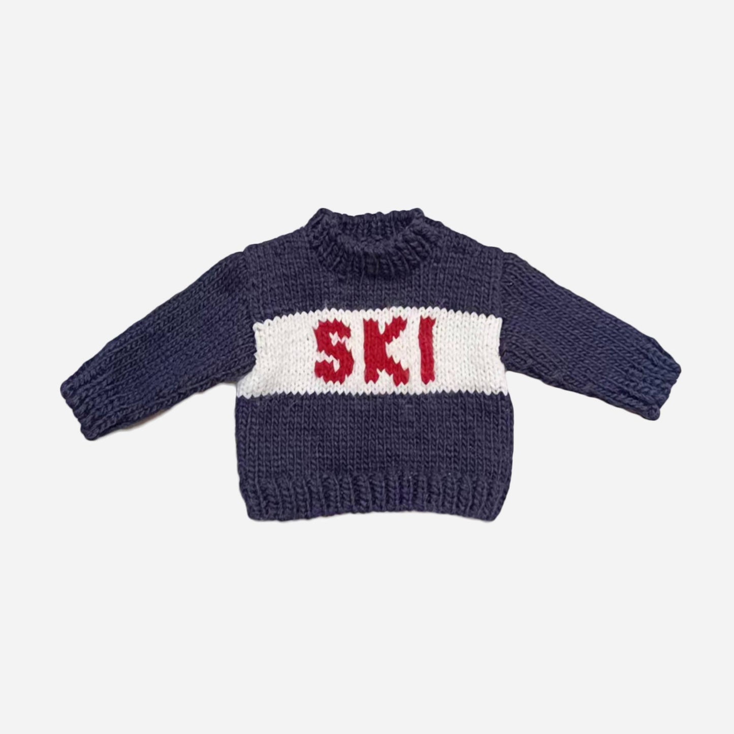 Hand Knitted Baby Ski Jumper, Navy