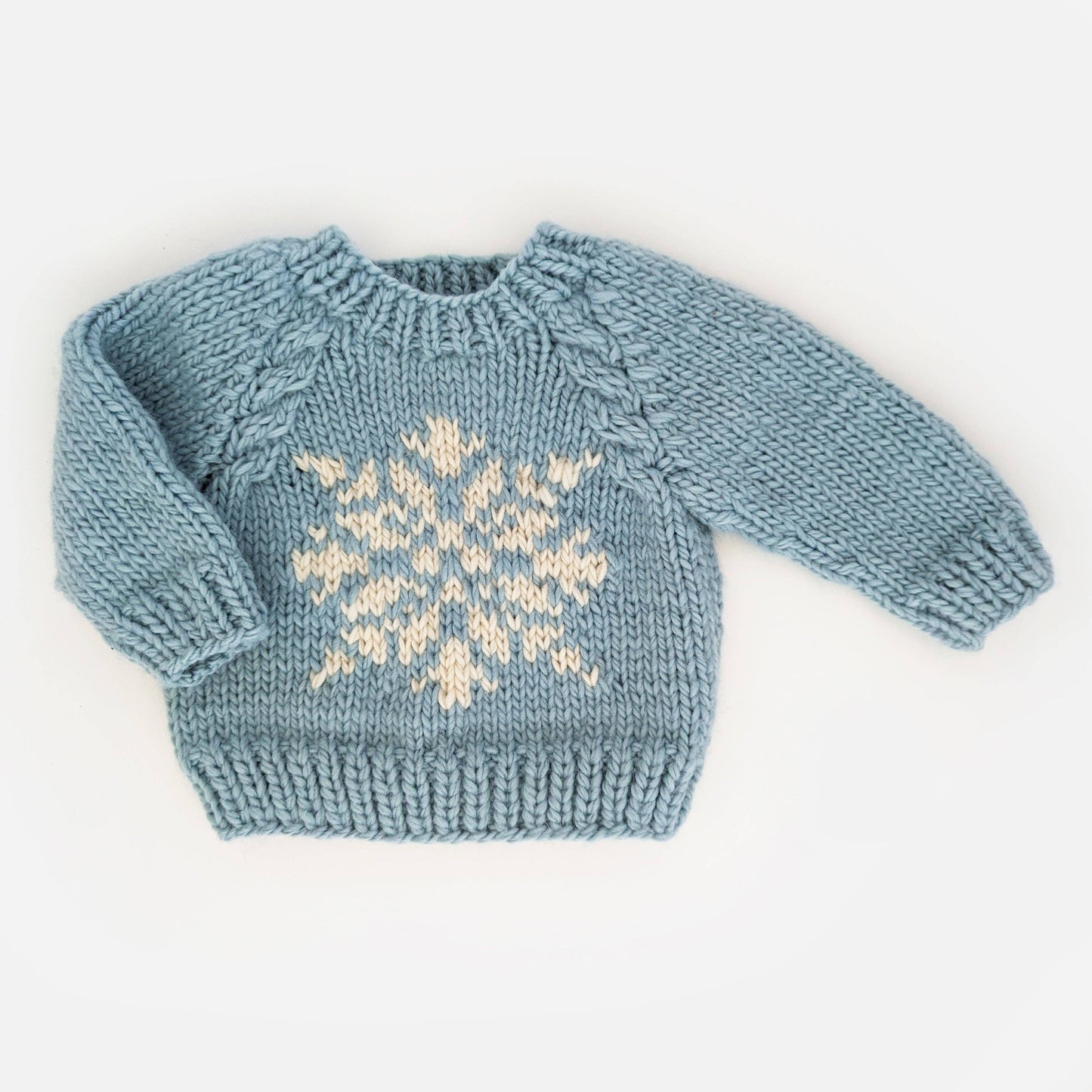 Snowflake Surf Blue Crew Neck Knitted Jumper