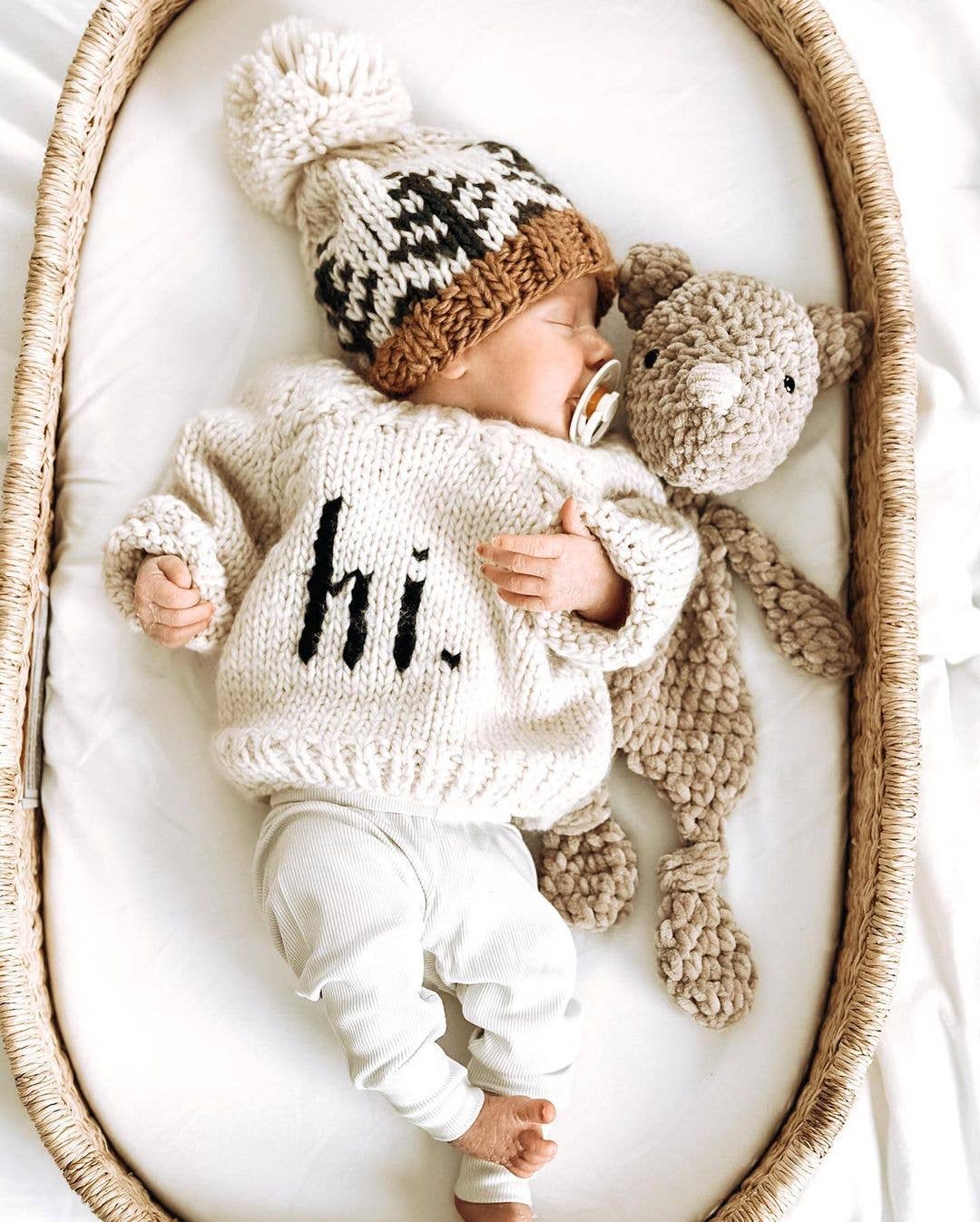 Hi. Crew Neck Knitted Baby Jumper