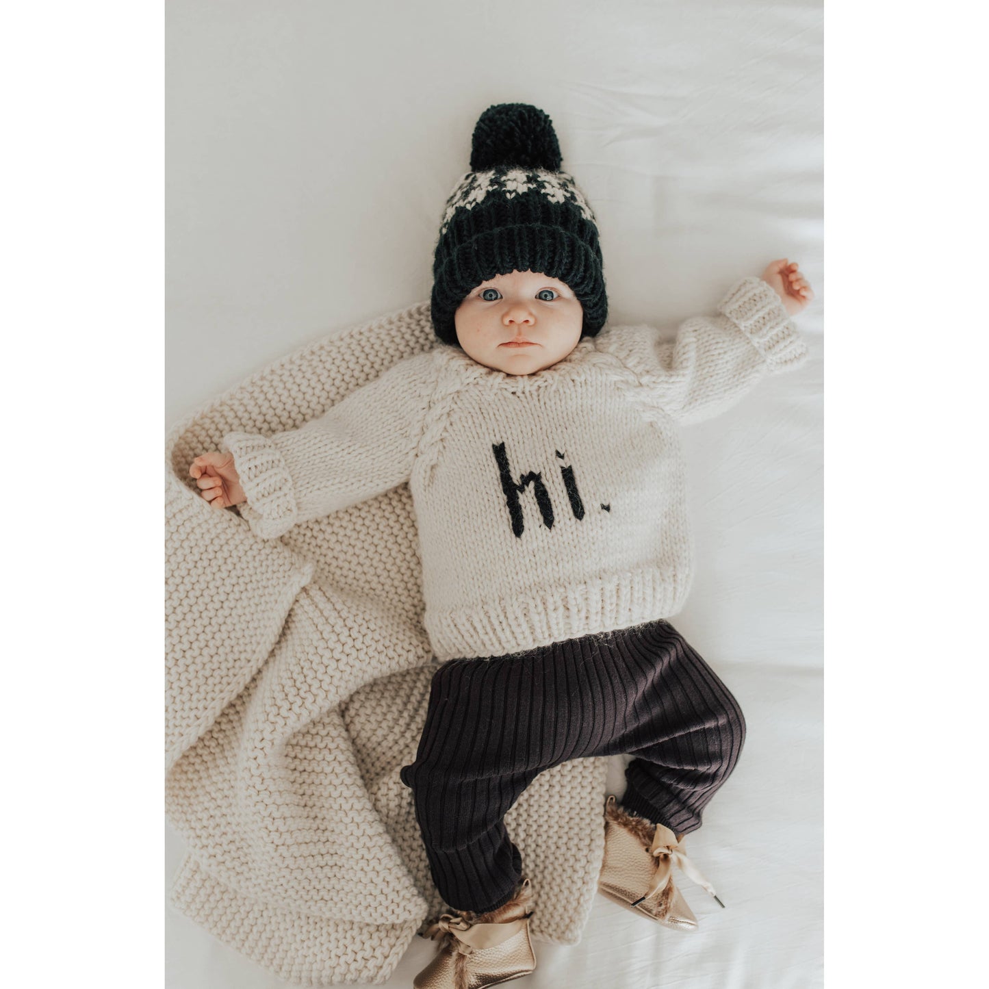 Hi. Crew Neck Knitted Baby Jumper