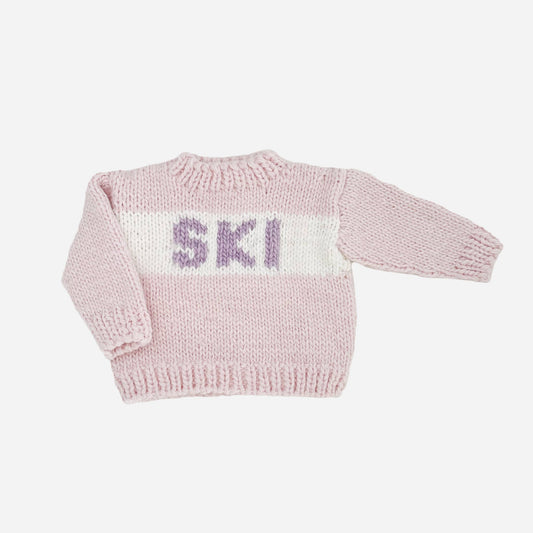 Hand Knitted Baby Ski Jumper, Baby Pink