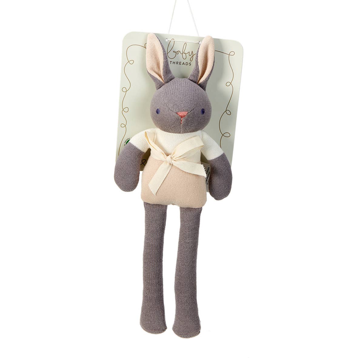 Baby Threads Knitted Grey Bunny Doll